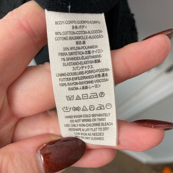 Free People NWT Sophia Black Eyelet Off Shoulder Bell Sleeve Boho Mini Dress S - Picture 9 of 9